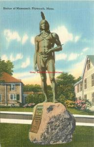 MA, Plymouth, Massachusetts, Statue of Massasoit, Tichnor
