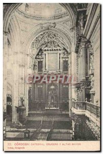 Postcard Old Cordoba Catedral Crucero Y Altar Mayor