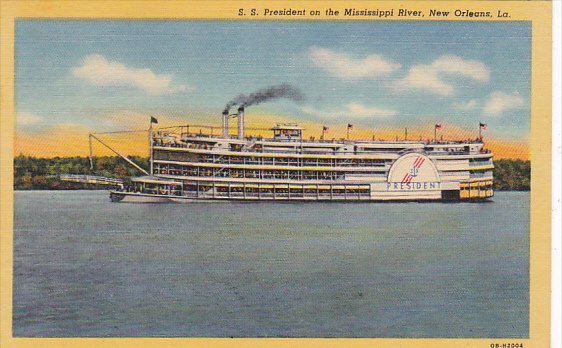 S S President On The Mississippi River New Orleans Louisiana Curteich