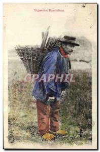 Old Postcard Wine Harvest Vintner Berrichon