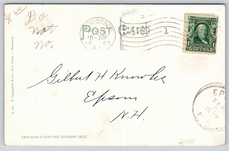 Providence Rhode Island~RI Normal School Exterior View~PM 1907~Vintage Postcard