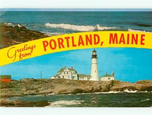Portland Maine Light House Headlight First Light House Erected  Postcard # 8578