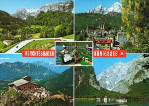 VINTAGE CONTINENTAL SIZE POSTCARD BERCHTESGADEN KONIGSSEE GERMANY