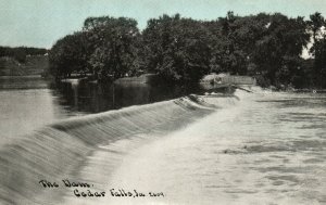 Vintage Postcard The Dam Picturesque Water View Cedar Falls Iowa IA