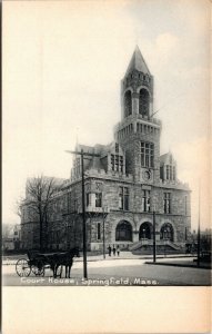 Postcard MA Springfield Court House Buggy Rotograph UDB ~1905 H21