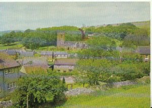 Derbyshire Postcard - Parish Church and Village - Hartington - Ref TZ2255