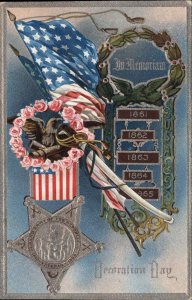 Decoration Day American Civil War Medallion Embossed c1910 Vintage Postcard