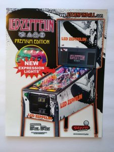 Led Zeppelin Pinball FLYER Hard Rock & Roll Music Premium Blimp UNUSED Promo 