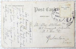 1911 ANTIQUE POSTCARD THE ELKS HOME ELIZABETH N.J. cork cancel