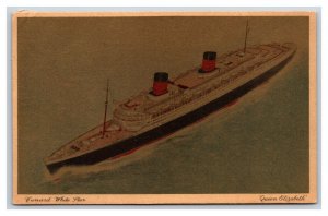 Cunard White Star Superliner Ship Queen Elizabeth 1947 Postcard U4