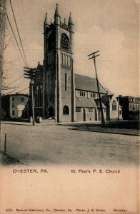 USA Chester Pennsylvania St Paul's Church Vintage Postcard 03.70