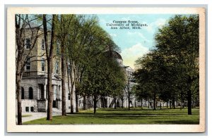 Vintage 1920's Postcard Post University of Michigan Campus Ann Arbor Michigan