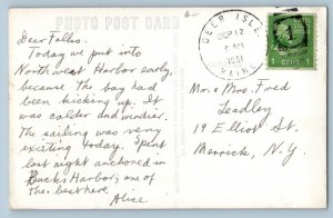 Camden Deer Isle Maine ME Postcard RPPC Photo Whitehall Inn Hotel Motel 1951