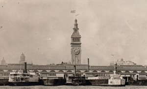 San Francisco CA California Steamship Ferry Boat Real Photo Postcard