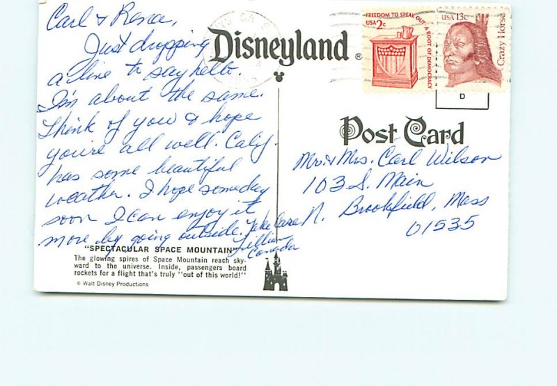 Buy Old Disney Postcards Night Disneyland CA