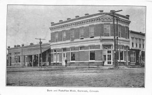 H64/ Gunnison Colorado Postcard 1907 Bank and Post Office Building