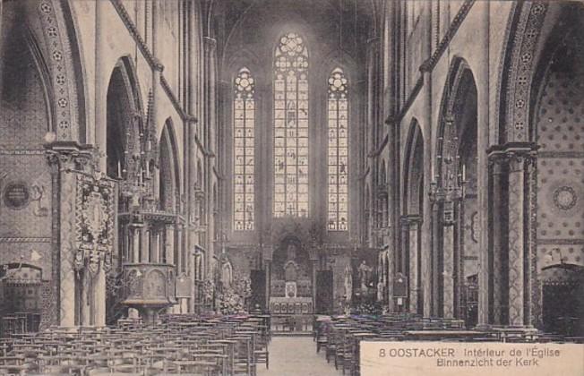 Belgium Oostacker Binnenzicht der Kerk 1910