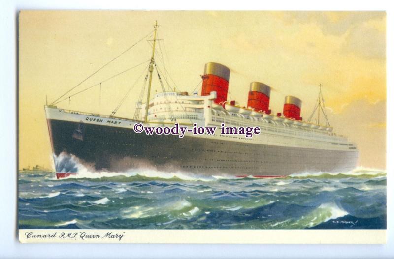 LS1092 - Cunard Line Liner - Queen Mary - artist - C E Turner - postcard