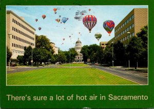 California Sacramento State Capitol and Hot Air Balloons 1988