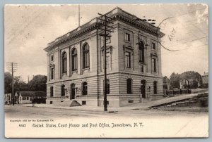 Postcard Jamestown NY c1905 United States Court House and Post Office Rotograph