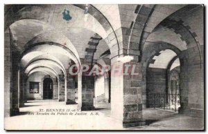 Old Postcard Rennes Les Arcades Courthouse