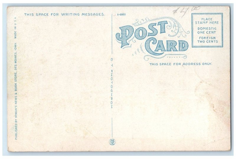 c1910's Young Womens Christian Association Building Des Moines Iowa IA Postcard