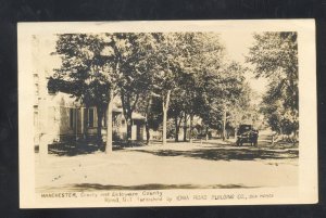 RPPC MANCHESTER IOWA RESIDENCE STREET SCENE VINTAGE REAL PHOTO POSTCARD