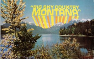 Big Sky Country Montana MT Lake Unused Vintage Postcard H21