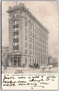 Vtg Jamaica Long Island New York NY Queens County Trust Co Building Postcard