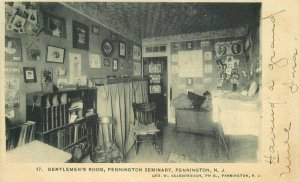 Gentlemen's Room Pennington Seminary interior New Jersey 1908 Postcard 20-3004