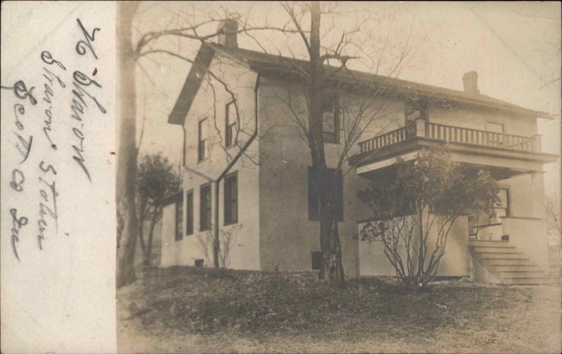 Home Scott County Illinois or Iowa Home - Sharon??? Real Photo Postcard