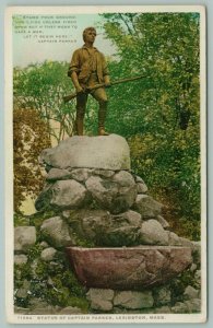 Lexington Massachusetts~Captain Parker Statue~Poem Above~c1910 Detroit Publ 