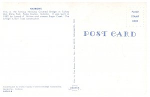 Narrows Covered Bridge Turkey Run State Park Indiana Vintage Postcard