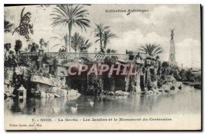 Old Postcard Nice Cave Gardens and Centennial Monument