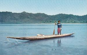 Panama Darien Choco Indian Building His Dugout Canoe