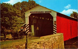 VINTAGE POSTCARD THE SOUDERSBURG BRIDGE LINCOLN HIGHWAY PENNSYLVANIA