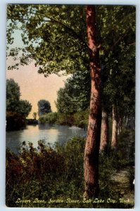 Salt Lake City Utah UT Postcard Lovers Lane Jordan River c1910 Vintage Antique