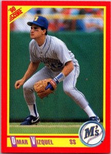 1990 Score Baseball Card Omar Vizquel Seattle Mariners sk2666