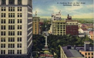 Looking South on Bull Street - Savannah, Georgia GA  