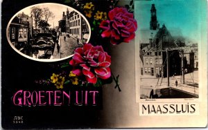 Netherlands Groeten Uit Maassluis Vintage Postcard 09.69