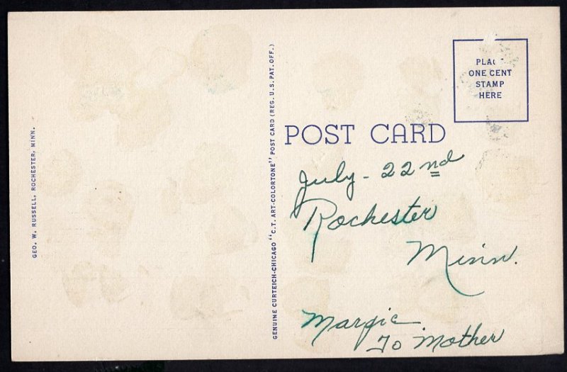 Minnesota ROCHESTER Overlooking Silver Lake the Clinic in the Distance LINEN