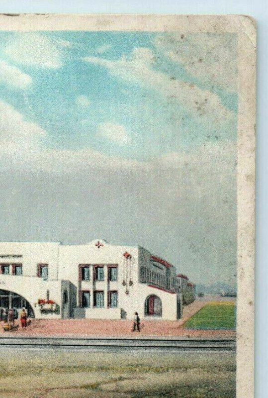 El Navajo New Santa Fe Hotel & Station Gallup New Mexico NM Postcard Fred Harvey