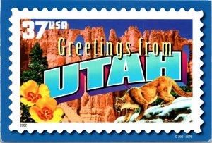 Stamps On Postcards Greetings From Utah