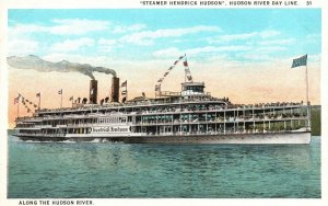 Vintage Postcard 1920's Steamer Hendrick Hudson River Day Line America