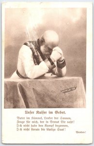 Unser Kaiser im Gebet Vintage Austrian Postcard by Wiener Rotophot