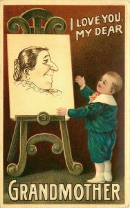 Artist impression loving grandmother child 1910 #204 Postcard 20-789