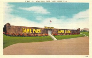 PIGEON FORGE, Tennessee TN   FORT WEARE GAME PARK    c1940's Linen Postcard