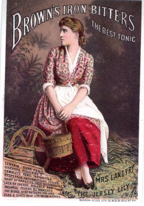 VICTORIAN TRADE CARD, BROWNS IRON BITTERS.