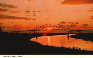 Vintage Postcard 1973 Sunset Over Cape Cod Canal Spectacular View Cape Cod Mass