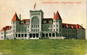 Vtg Springfield Ohio OH Masonic Home Chrome Postcard